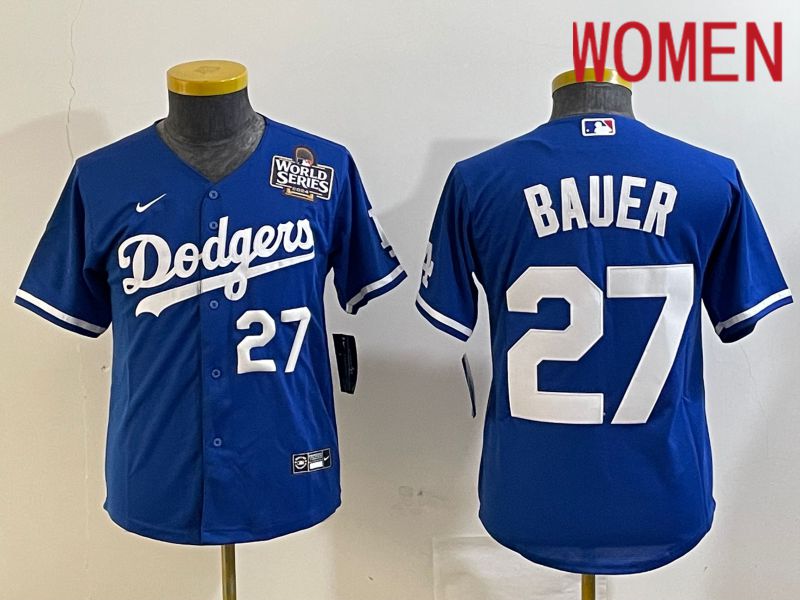 Women Los Angeles Dodgers #27 Bauer Blue Game 2024 Nike MLB Jersey style 5